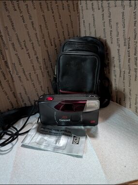 Concord DX 35mm Point & Shoot Camera - Black with Red Accent